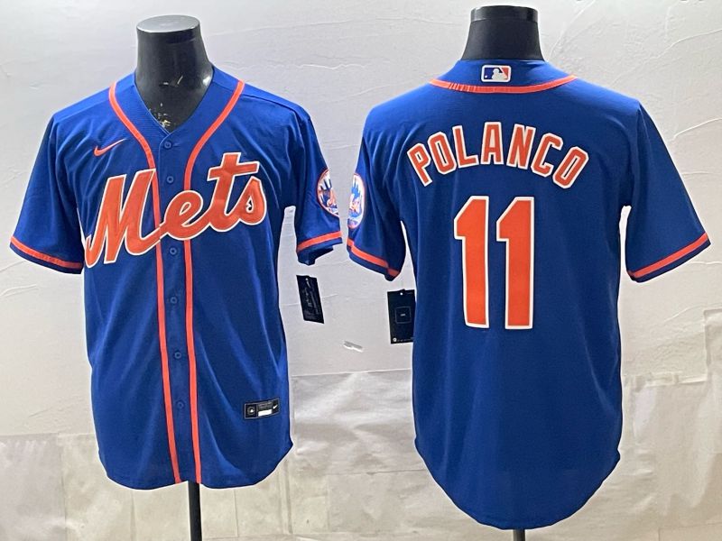 2026 Men Nike New York Mets #11 Polanco Blue Game MLB Jersey 06